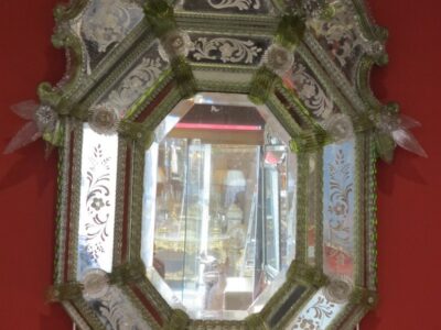 Mirror of green Murano 19 éme