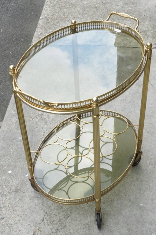Bar rolling sideboard style Maison Bagués70 in golden metal
