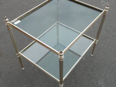1970 End of sofa Maison Bagués  with tops in smoked glass  48 X 40 cm