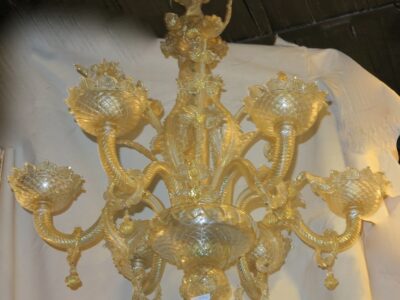 Chandelier  Murano cristal and gold  with 6 lights arms