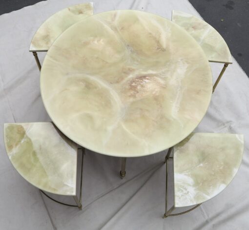 1950/70' Table Basse Maison Baguès en Bronze et ses 4 Tables en Angles – Image 3