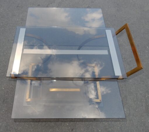 1950/70 'Brass Rolling Bar With Sliding Trays Style Maison  Jansen - Image 4