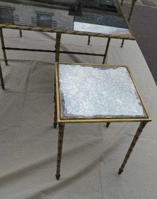 1950/70 ' Table with 4 tables additionnal in Gilted bronze Maison Bagues - Image 3