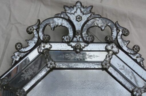 1880' Mirror Venice Octagonal Has Front Wall Silvering Mercury Oxyded - Image 6