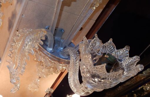 1950' Sconces Pair, 1 Arm Murano Crystal With  Gold - Image 7