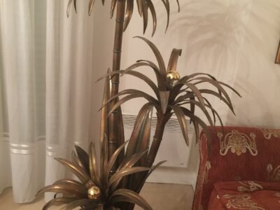 1970' Maison Jansen Paris Palm Tree Floor Lamp By Barbier For Maison Jansen