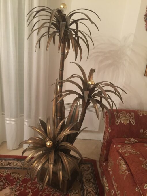 1970' Maison Jansen Paris Palm Tree Floor Lamp By Barbier For Maison Jansen