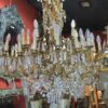 1880/1900' Lustre Napoléon III 5 Bras 25 Lampes Bronze Doré et Cristal – Image 5