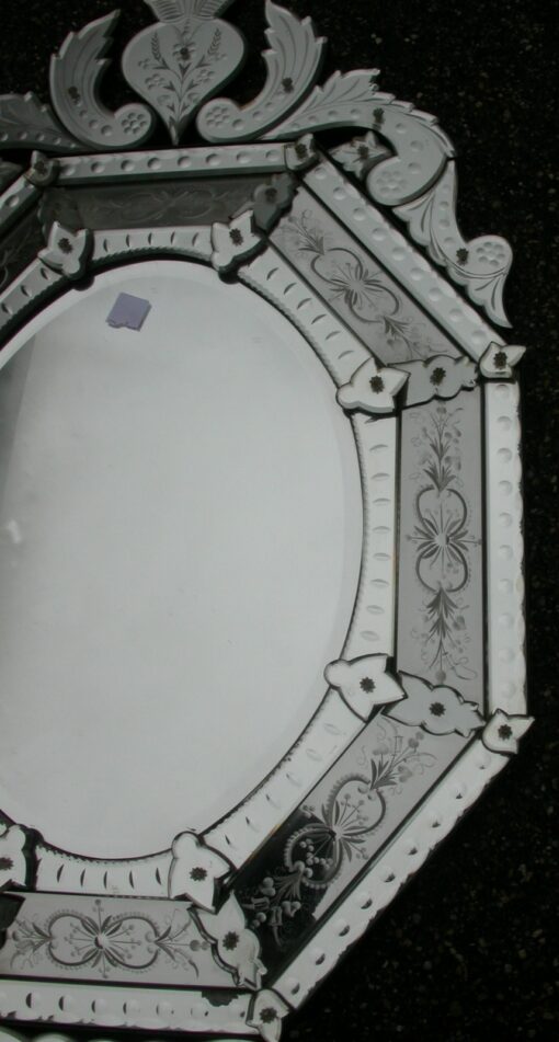 1950' Miroir Vénitien Octogonal et Ovale 22/02 – Image 4