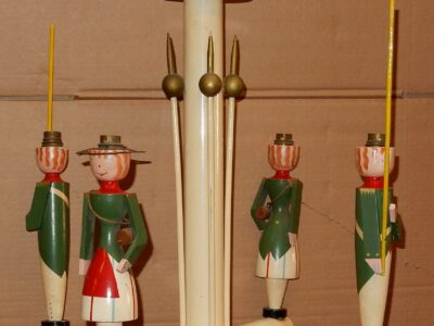 1950' Chandelier Jacques  Adnet Soldiers by Suzanne Bonnichon