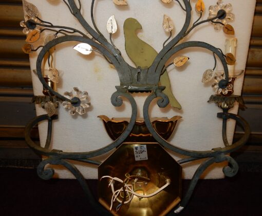 1970' Pair Wall Lamp has the Parakeet in the Style of Maison Baguès H 98 - Image 4