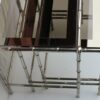 1950/70 Series of 3 Nesting tables chromed brass Model Bamboo Adnet Jacques top silvered frame - Image 3