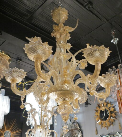 Chandelier  Murano cristal and gold  with 6 lights arms - Image 2