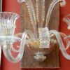 1950/70' Paire d'Appliques à 2 Bras de Lumière en Cristal de Murano Avec Paillons d'Or Modèle Jet d'Eau Véronèse 33 H X 36 cm – Image 7