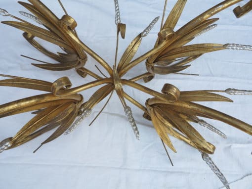 Sheaf of wheat style oval golden and silvery Coco Chanel cofee table - Image 3