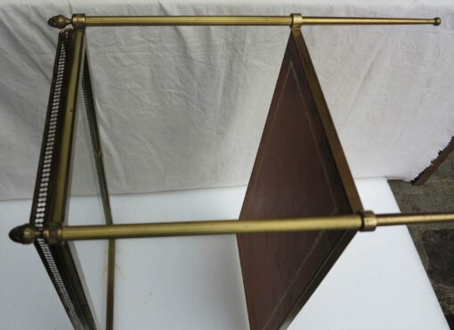 1970' Shelf in Brass with Gallery Maison Baguès 2 Trays with Glass and Leather - Image 7