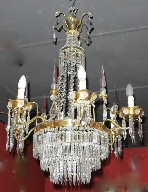 1950' Chandelier Maison Baguès has 6 Branches and 6 Daggers