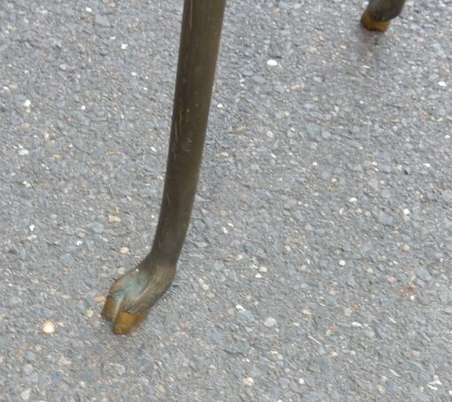 1970 'Round Bronze Pedestal Table or Brass Maison Jansen Double Patine - Image 5