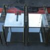1950/70 4 rectangular ends of sofa Maison Bagués brass and tans trays mirror olded oxyded gilted  with Olympic flames - Image 6