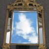 1880' Mirror Parecloses Mercury with Shell Gilted with Sheet of Gold 123 x 87 cm