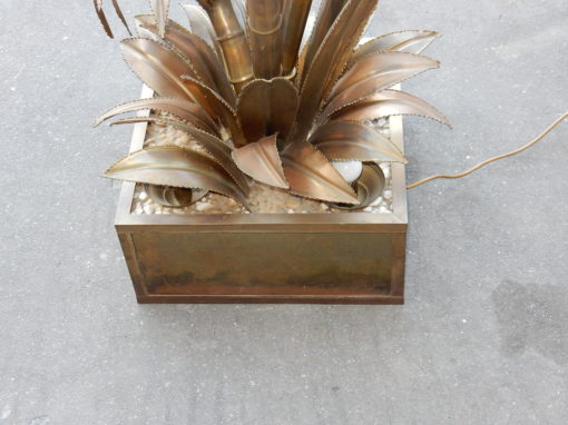 1970' Plante Éclairante en Laiton Maison Jansen 3 Têtes Style Baroque – Image 3