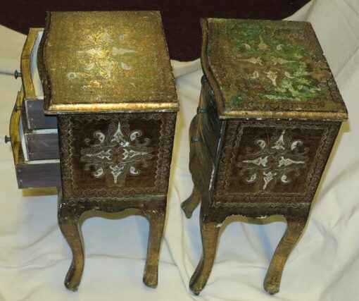 Pair  Italian side bed golden wood - Image 3