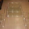 1970' Coffee Table in Lucite ROMÉO  Size  1m00 X 1m00  + 2 Ends of Sofa Same Model