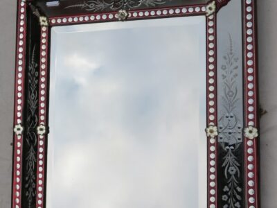 Venitien Mirror has Front Wall Style LXIV Red Color Bohême