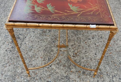 1950/70' Coffee Table in The Style of Maison Baguès Red Lacquer of China - Image 6