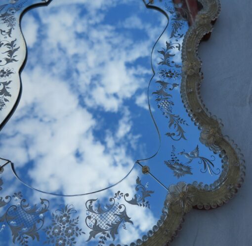 Miroir Murano aux oiseaux Lyre – Image 2
