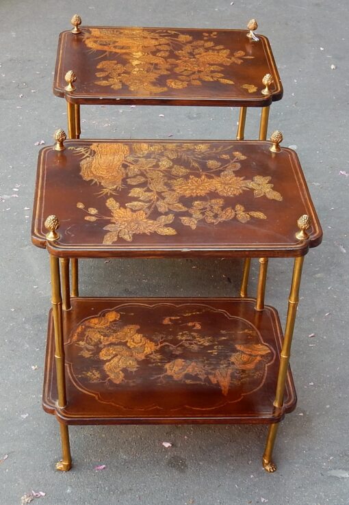 1950/70'  Pair of End of Sofa in the Style of Maison Bagués Lacquer of China 45 X34 cm - Image 4