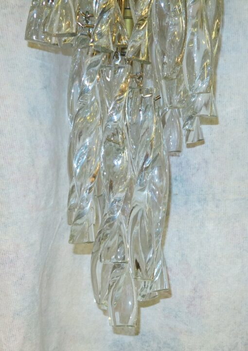 1960/70' Chandelier in the Style of Venini 86 Crystal Twisted - Image 8