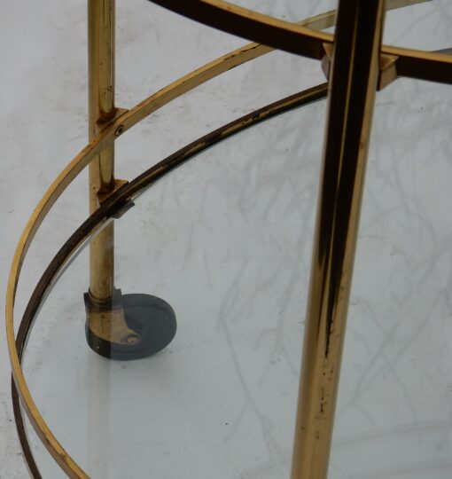 1970' Maison Jansen Brass Rolling Bar - Image 2