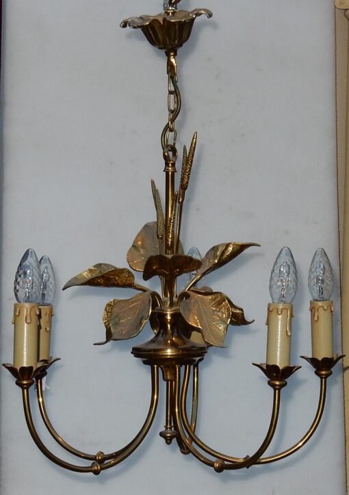 1970' Lustre aux Plantins Style Maison Jansen