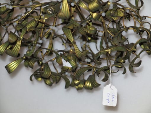 Lustre boule de gui en bronze art nouveau a 5 lampes  diametre 50 – Image 8