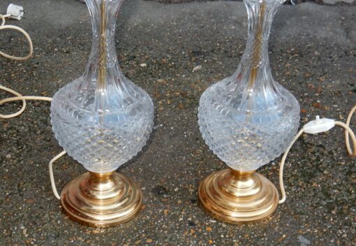 1950-70' Paire de Lampes  en Cristal et Bronze – Image 2