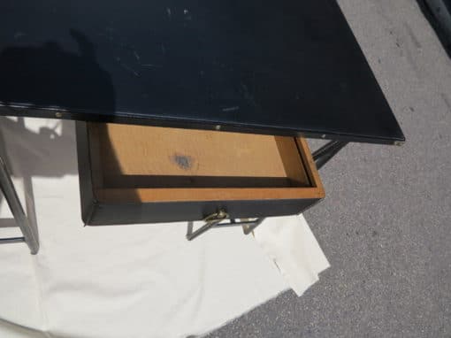 Desk  leather tréteaux style Jacques Adnet skaï 1950/70 - Image 2