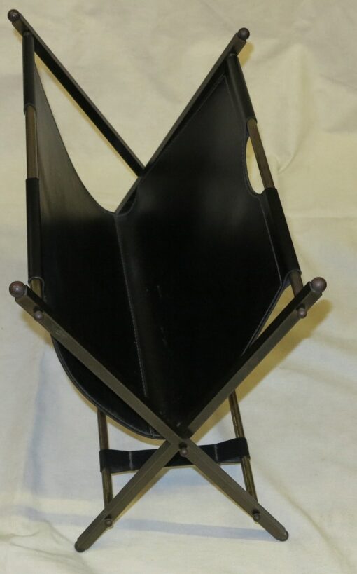 1950/70 Jacques Adnet skaï and brass carry newspaper - Image 2