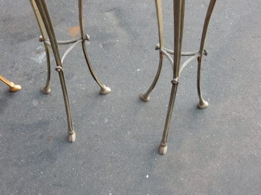 1950/70 Paire de Sellettes en Métal Argenté – Image 8
