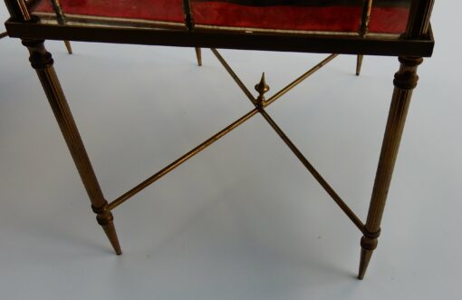 1950/70' Paire de Bouts de Canapés Bronze, 2 Plateaux Miroirs Oxydés Style Maison Baguès Entretoise Avec Toupie – Image 4