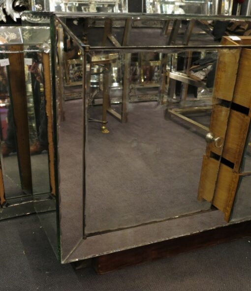 1950' Buffet Miroir Art Déco 1 Porte 3 Tiroirs – Image 5