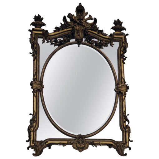 Miroir parecloses doré N3 aux urnes porte feux