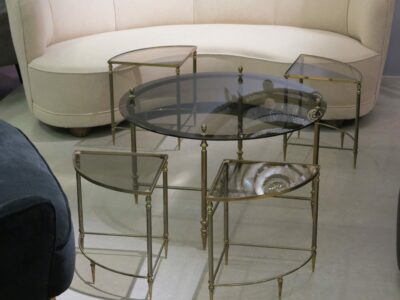 1950/70' Coffee table Maison Bagués bronze and her 4 tables