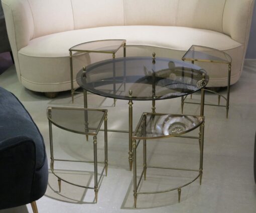 1950/70' Coffee table Maison Bagués bronze and her 4 tables
