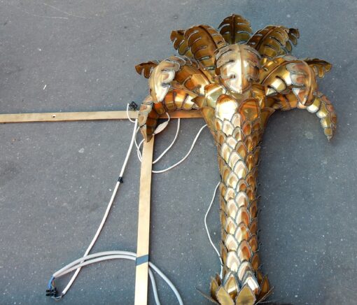 1970 ' Original Mirror with Palms  Illuminating Single Piece by Barbier - Image 5