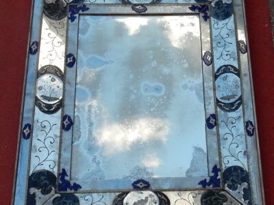 1950 'Oxidized Venetian Mirror And Aged With Birds In The Style Louis 14