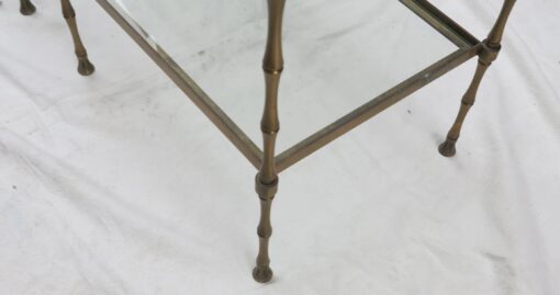 70' Pair  of end of sofa Maison Bagués Bamboo model with tops in glass - Image 6