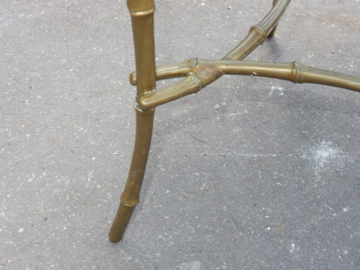 1950/70 Table Basse Plateau Verre Noirci Maison Baguès en Laiton – Image 3