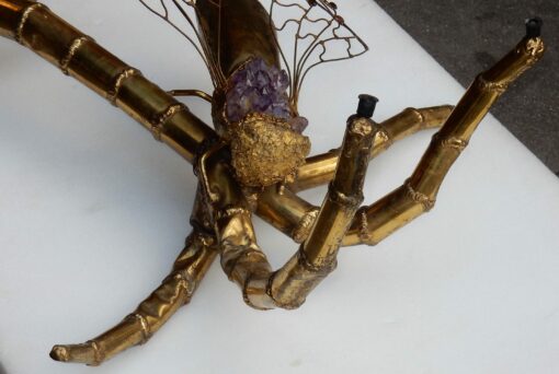 1970' Wall Lamp or Coffee Table Enlighteningof A Cicada  FERNANDEZ or DUVAL BRASSEUR or HONORE - PARIS - Image 6