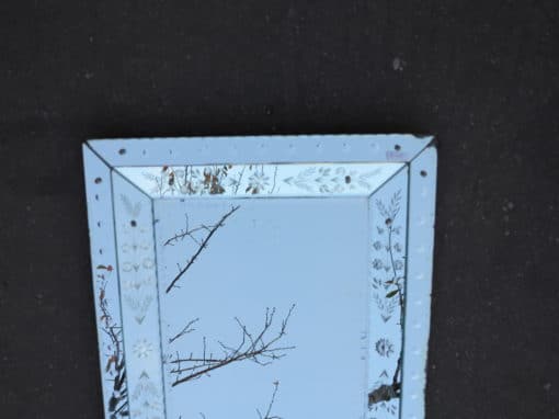 1950' Miroir venise rectangulaire à fleurs et bulles 81 x 62 cm – Image 4